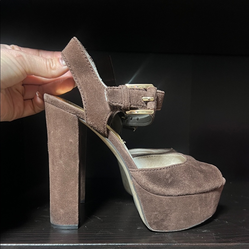 Michael Kors platform heels suede